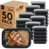 image:imageIRIS USA Meal Prep Containers 36oz  50 Pack 100Piece 2Compartment  Reusable Food Storage Containers with Lids Plastic Kitchen Food Prep To Go Lunch Box Microwave Freezer Dishwasher Safe34 Oz  1 comp
