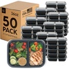 image:imageIRIS USA Meal Prep Containers 36oz  50 Pack 100Piece 2Compartment  Reusable Food Storage Containers with Lids Plastic Kitchen Food Prep To Go Lunch Box Microwave Freezer Dishwasher Safe36 Oz  2 comp