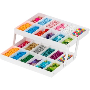image:imageIRIS USA 2Tier Drawer Organizer Made in USA 22 Dividers 2Pack  White  Expandable MultiLevel Collapsible Organization Storage for Crafts Makeup Jewelry Office amp GarageWhite