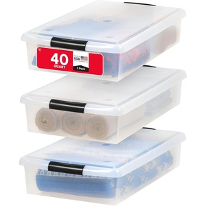 image:imageIRIS USA Modular Storage Organizer 2 Pack Made in USA Collapsible  Foldable With Stacking Pins ToolFree Closet Bathroom Laundry Organization40 Qt  3 Pack