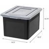 image:imageIRIS USA 8 Pack File Box Plastic Document Organizer with Lid 35 Qt ClearBlack