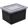 image:imageIRIS USA 8 Pack File Box Plastic Document Organizer with Lid 35 Qt ClearBlack
