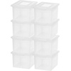 image:imageIRIS USA 8 Pack File Box Plastic Document Organizer with Lid 35 Qt ClearClear