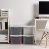 image:imageIRIS USA 8 Pack File Box Plastic Document Organizer with Lid 35 Qt ClearClear