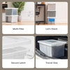 image:imageIRIS USA 8 Pack File Box Plastic Document Organizer with Lid 35 Qt ClearClear