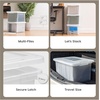 image:imageIRIS USA 8 Pack File Box Plastic Document Organizer with Lid 35 Qt ClearClear