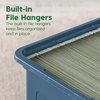 image:imageIRIS USA 8 Pack File Box Plastic Document Organizer with Lid 35 Qt ClearNavyGray