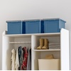 image:imageIRIS USA 8 Pack File Box Plastic Document Organizer with Lid 35 Qt ClearNavyGray