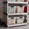 image:imageIRIS USA 8 Pack Stackable Storage Bin 32 Quart Plastic Container Totes with Latching Lids for Home and Office Organization PearlPearl