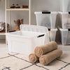 image:imageIRIS USA 8 Pack Stackable Storage Bin 32 Quart Plastic Container Totes with Latching Lids for Home and Office Organization PearlPearl