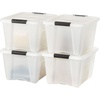 image:imageIRIS USA 8 Pack Stackable Storage Bin 32 Quart Plastic Container Totes with Latching Lids for Home and Office Organization PearlPearl