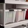 image:imageIRIS USA 8 Pack Stackable Storage Bin 32 Quart Plastic Container Totes with Latching Lids for Home and Office Organization PearlPearl