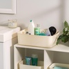 image:imageIRIS USA Plastic Storage Basket with Lid 16Pack Stackable for Kitchen Bathroom Bedroom Closet Kids Room Office Easy to Clean Stylish Design Shelf Organizer PearlOff White