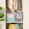 image:imageIRIS USA Plastic Storage Basket with Lid 16Pack Stackable for Kitchen Bathroom Bedroom Closet Kids Room Office Easy to Clean Stylish Design Shelf Organizer PearlPearl