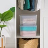 image:imageIRIS USA Plastic Storage Basket with Lid 16Pack Stackable for Kitchen Bathroom Bedroom Closet Kids Room Office Easy to Clean Stylish Design Shelf Organizer PearlPearl