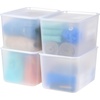 image:imageIRIS USA Plastic Storage Basket with Lid 16Pack Stackable for Kitchen Bathroom Bedroom Closet Kids Room Office Easy to Clean Stylish Design Shelf Organizer PearlPearl