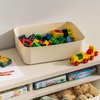 image:imageIRIS USA Plastic Storage Basket with Lid 16Pack Stackable for Kitchen Bathroom Bedroom Closet Kids Room Office Easy to Clean Stylish Design Shelf Organizer PearlOff White