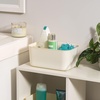 image:imageIRIS USA Plastic Storage Basket with Lid 16Pack Stackable for Kitchen Bathroom Bedroom Closet Kids Room Office Easy to Clean Stylish Design Shelf Organizer PearlOff White