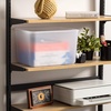 image:imageIRIS USA Plastic Storage Basket with Lid 16Pack Stackable for Kitchen Bathroom Bedroom Closet Kids Room Office Easy to Clean Stylish Design Shelf Organizer PearlPearl