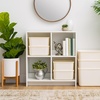 image:imageIRIS USA Plastic Storage Basket with Lid 16Pack Stackable for Kitchen Bathroom Bedroom Closet Kids Room Office Easy to Clean Stylish Design Shelf Organizer PearlOff White