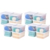 image:imageIRIS USA Plastic Storage Basket with Lid 16Pack Stackable for Kitchen Bathroom Bedroom Closet Kids Room Office Easy to Clean Stylish Design Shelf Organizer PearlPearl