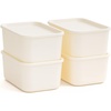 image:imageIRIS USA Plastic Storage Basket with Lid 16Pack Stackable for Kitchen Bathroom Bedroom Closet Kids Room Office Easy to Clean Stylish Design Shelf Organizer PearlOff White
