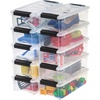 image:imageIRIS USA 13 Qt and 7 Qt Plastic Storage Bins with Lids Buckles 18 Piece Combo Nestable Stackable Closet Garage Totes Boxes Organizing  ClearClear