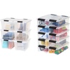 image:imageIRIS USA 13 Qt and 7 Qt Plastic Storage Bins with Lids Buckles 18 Piece Combo Nestable Stackable Closet Garage Totes Boxes Organizing  ClearClear