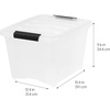 image:imageIRIS USA 13 Qt and 7 Qt Plastic Storage Bins with Lids Buckles 18 Piece Combo Nestable Stackable Closet Garage Totes Boxes Organizing  ClearClearPearl