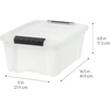 image:imageIRIS USA 13 Qt and 7 Qt Plastic Storage Bins with Lids Buckles 18 Piece Combo Nestable Stackable Closet Garage Totes Boxes Organizing  ClearClearPearl