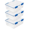 image:imageIRIS USA 27 Quart 3 Pack and 44 Quart 2 Pack WeatherPro Storage Boxes with Airtight Seal Lids