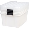 image:imageIRIS USA 45 Quart Plastic Storage Container Bin with Latching Lid Pearl 4 Pack