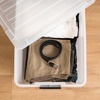 image:imageIRIS USA 45 Quart Plastic Storage Container Bin with Latching Lid Pearl 4 Pack