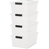 image:imageIRIS USA 4Pack 12 Qt Storage Bins with Lids Plastic Box ClearBlackClearBlack