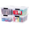 image:imageIRIS USA 4Pack 12 Qt Storage Bins with Lids Plastic Box ClearBlackClearBlack