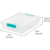 image:imageIRIS USA 4Pack 12 Qt Storage Bins with Lids Plastic Box ClearBlackClearSeafoam Blue