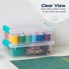 image:imageIRIS USA 4Pack 12 Qt Storage Bins with Lids Plastic Box ClearBlackClearSeafoam Blue