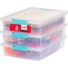 image:imageIRIS USA 4Pack 12 Qt Storage Bins with Lids Plastic Box ClearBlackClearSeafoam Blue
