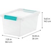 image:imageIRIS USA 4Pack 12 Qt Storage Bins with Lids Plastic Box ClearBlackClearSeafoam Blue