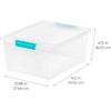 image:imageIRIS USA 4Pack 12 Qt Storage Bins with Lids Plastic Box ClearBlackClearSeafoam Blue