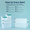 image:imageIRIS USA 4Pack 12 Qt Storage Bins with Lids Plastic Box ClearBlackClearSeafoam Blue