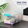 image:imageIRIS USA 4Pack 12 Qt Storage Bins with Lids Plastic Box ClearBlackClearSeafoam Blue