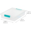 image:imageIRIS USA 4Pack 12 Qt Storage Bins with Lids Plastic Box ClearBlackClearSeafoam Blue