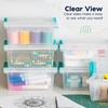 image:imageIRIS USA 4Pack 12 Qt Storage Bins with Lids Plastic Box ClearBlackClearSeafoam Blue