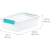 image:imageIRIS USA 4Pack 12 Qt Storage Bins with Lids Plastic Box ClearBlackClearSeafoam Blue