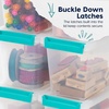 image:imageIRIS USA 4Pack 12 Qt Storage Bins with Lids Plastic Box ClearBlackClearSeafoam Blue