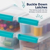 image:imageIRIS USA 4Pack 12 Qt Storage Bins with Lids Plastic Box ClearBlackClearSeafoam Blue