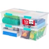 image:imageIRIS USA 4Pack 12 Qt Storage Bins with Lids Plastic Box ClearBlackClearSeafoam Blue