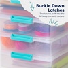 image:imageIRIS USA 4Pack 12 Qt Storage Bins with Lids Plastic Box ClearBlackClearSeafoam Blue