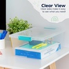 image:imageIRIS USA 4Pack 12 Qt Storage Bins with Lids Plastic Box ClearBlackClearSeafoam Blue